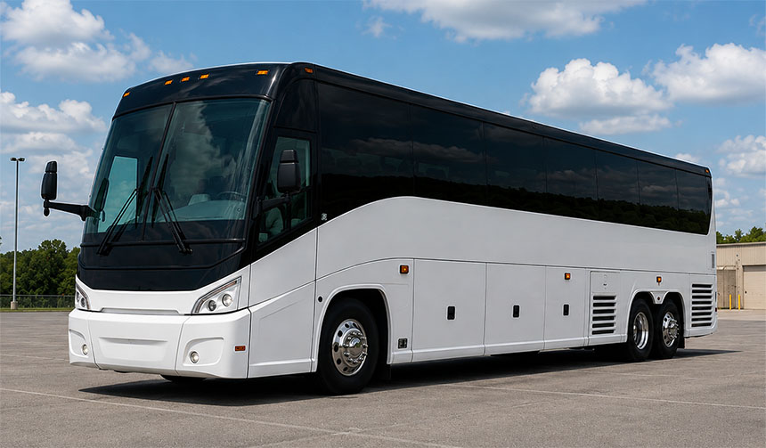 56-passenger charter bus in Charlotte, NC